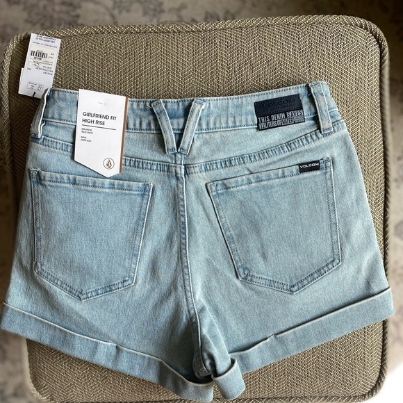 NWT VOLCOM Girlfriend high-rise VOL Stone Shorts size 27 - Picture 5 of 11